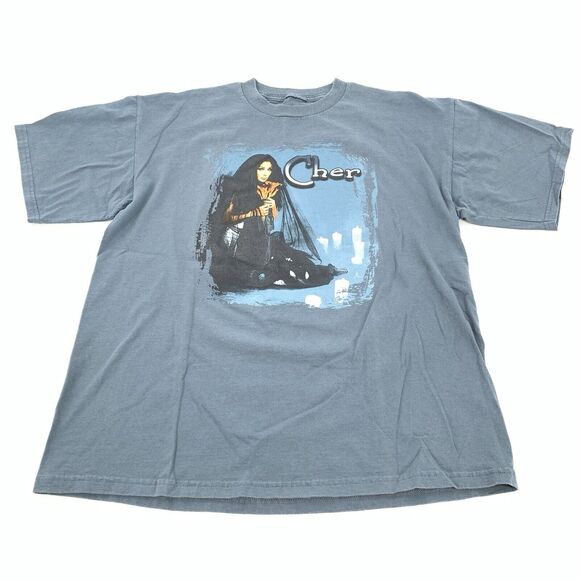 Vintage Other - Vintage 1999 Cher Do You Believe Band Concert T-Shirt Large Adult Light Blue L